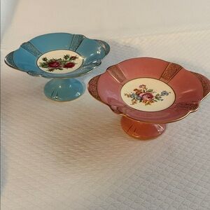 Antique Vintage H Aynsley & Co Trinket pedestal dishes set Excellent condition